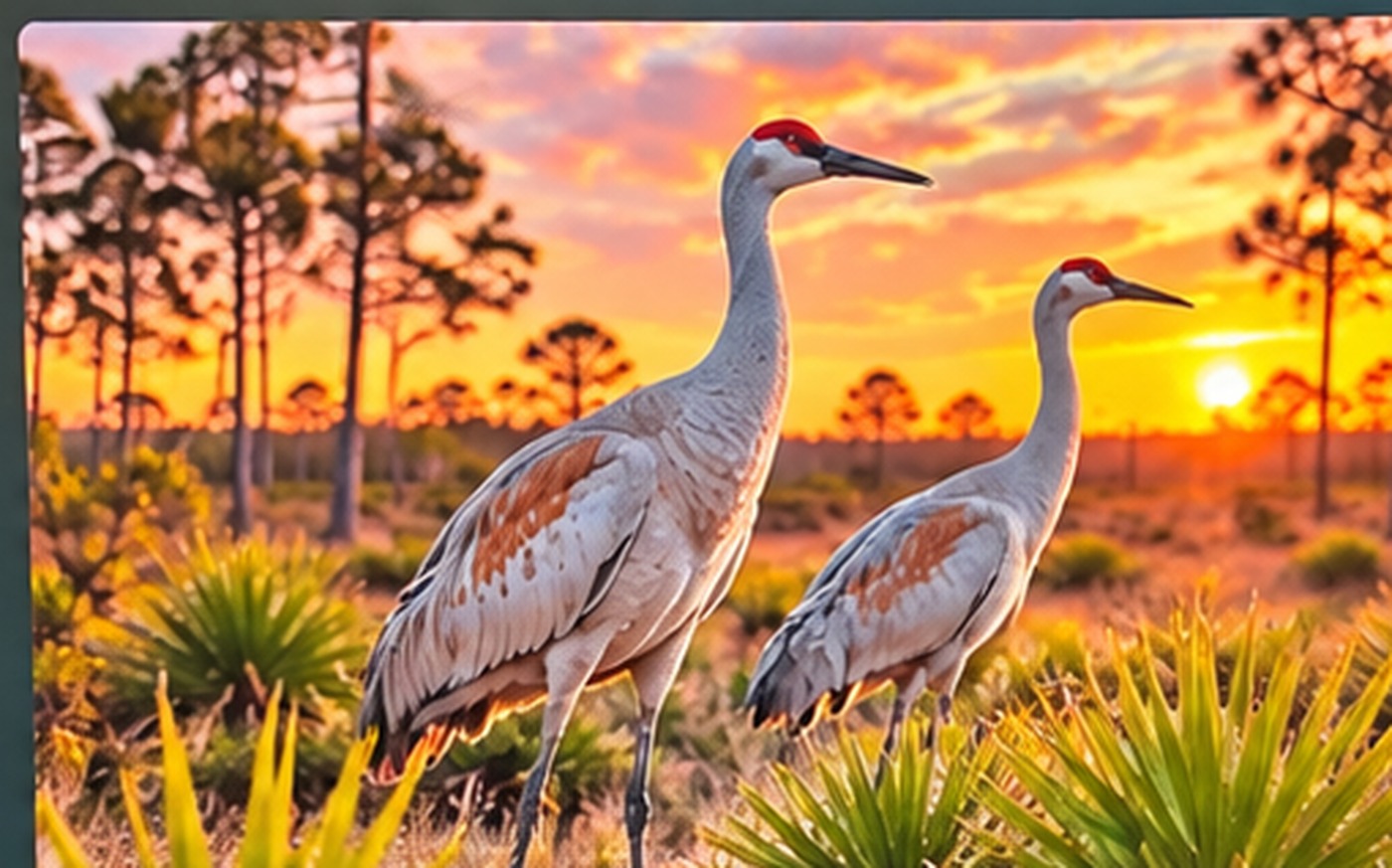 Sandhill cranes in Florida